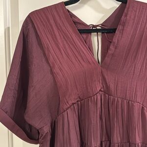 Piper & Scoot Purple V Neck Party Dress